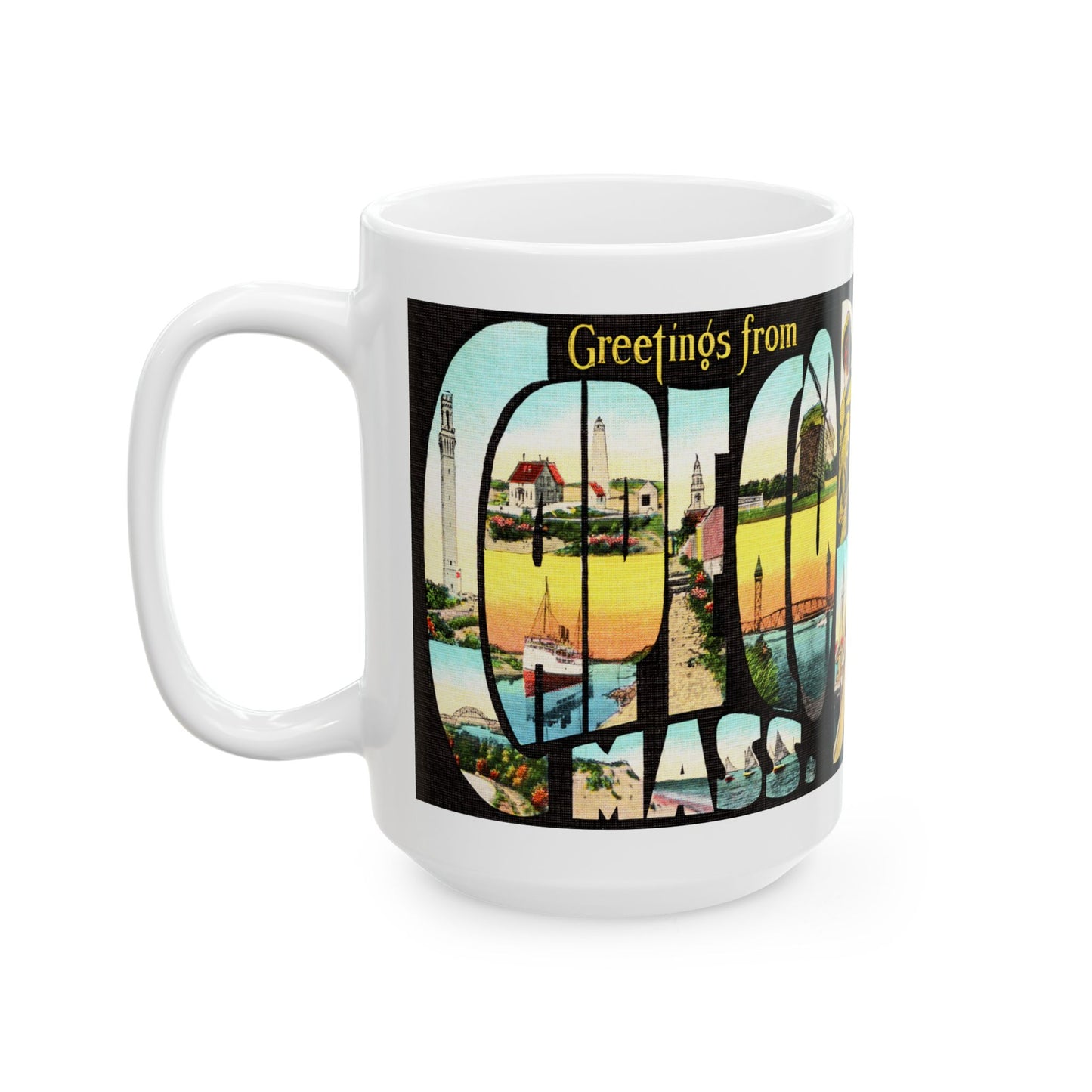 Memebly Scenic Vintage Greetings from Cape Cod MA Massachusetts Coffee Mug