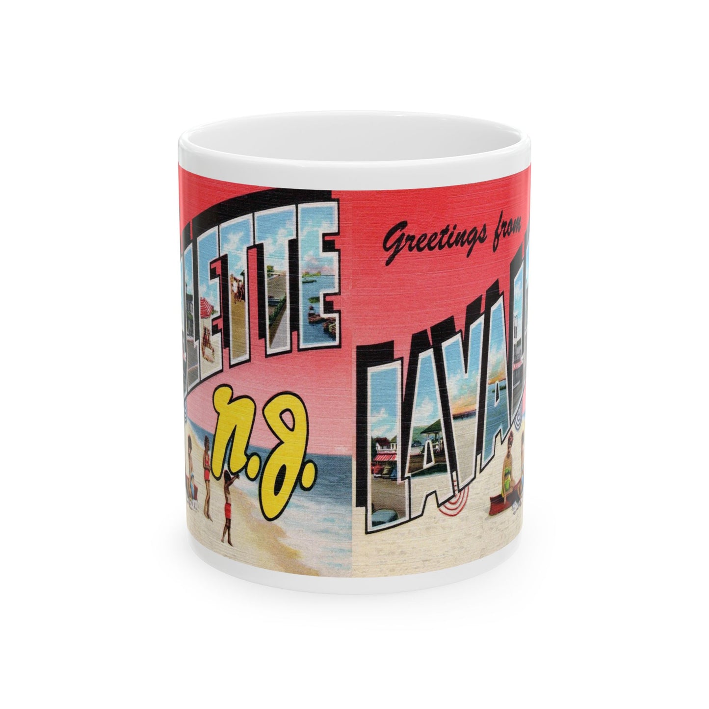 Memebly Vintage Beach Greetings from Lavallette NJ New Jersey Coffee Mug