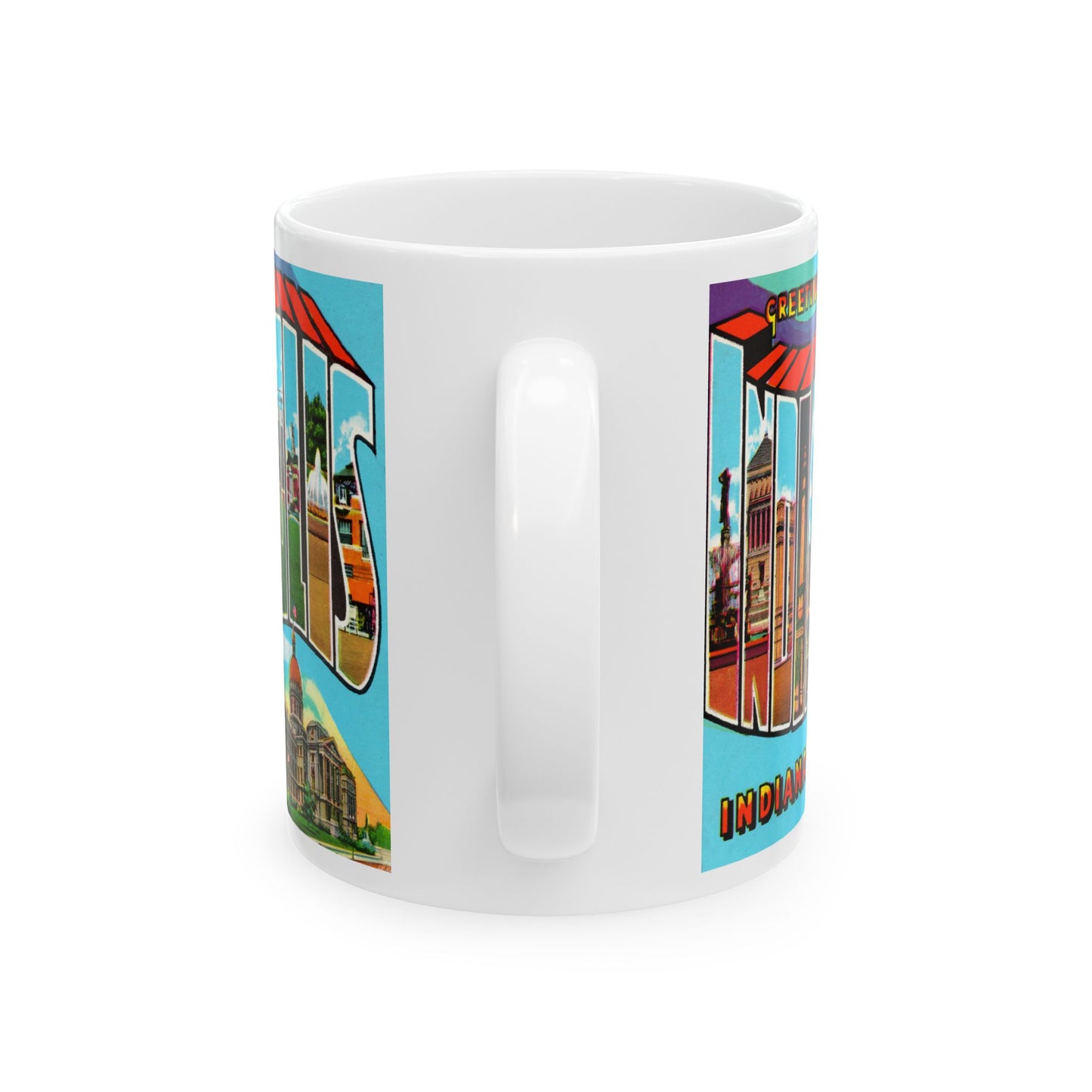 Memebly  Retro 1950s Greetings from Indianapolis IN Indiana Coffee Mug