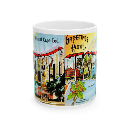 Memebly Vintage Greetings from Quaint Cape Cod MA Massachusetts Coffee Mug