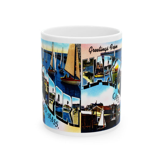 Memebly Vintage Greetings from Harwichport Cape Cod MA Massachusetts Coffee Mug