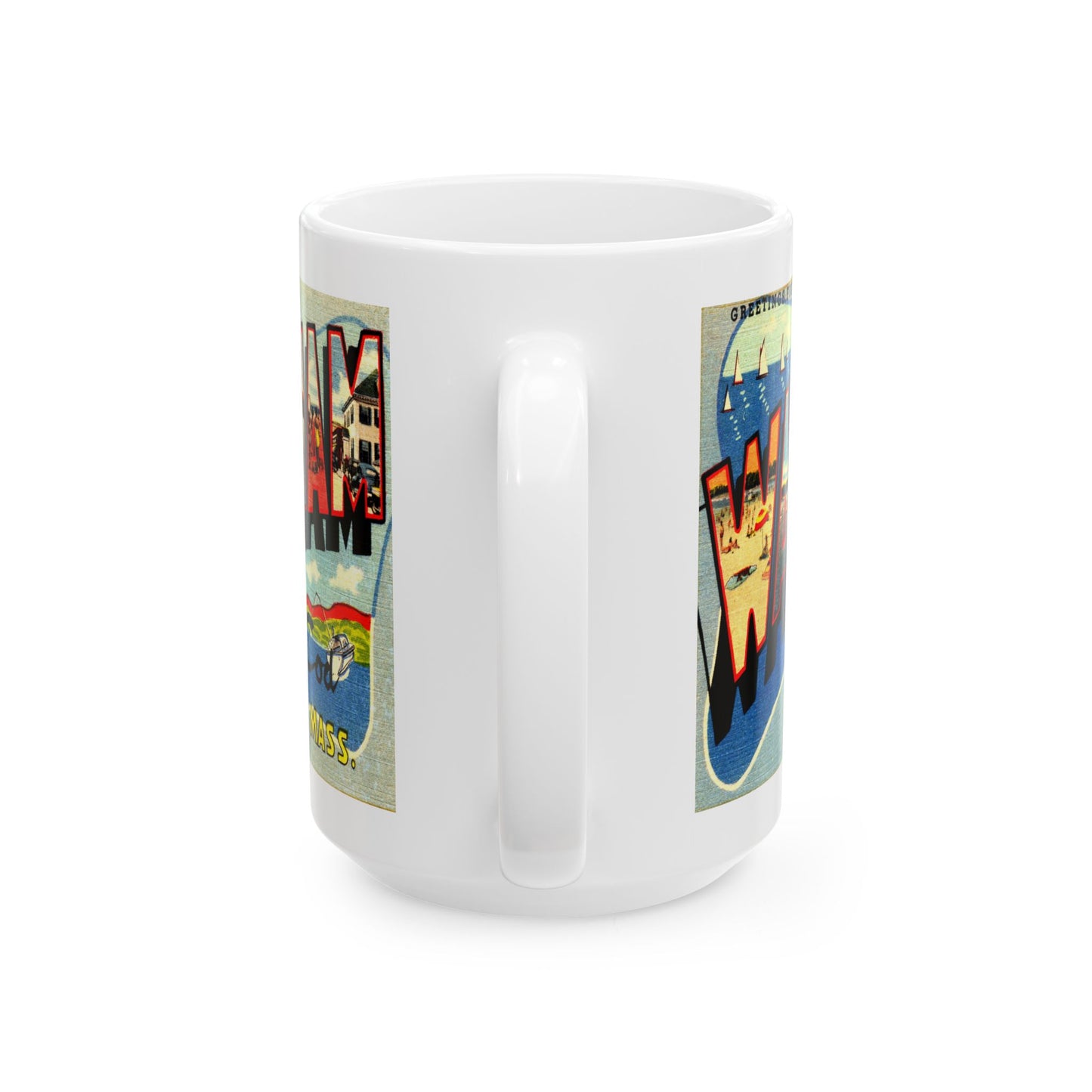 Memebly Scenic Vintage Greetings from Wareham Cape Cod MA Massachusetts Coffee Mug