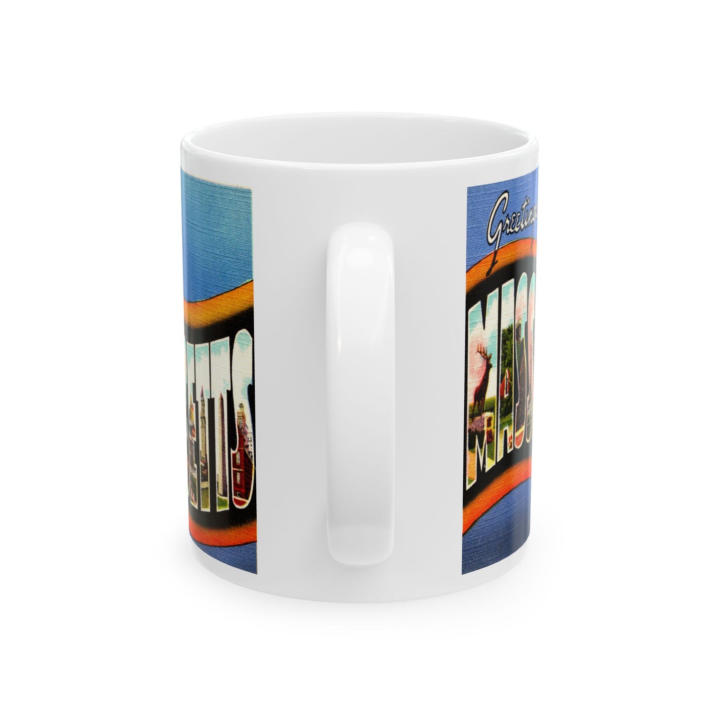 Memebly Retro Greetings from Massachusetts MA Coffee Mug