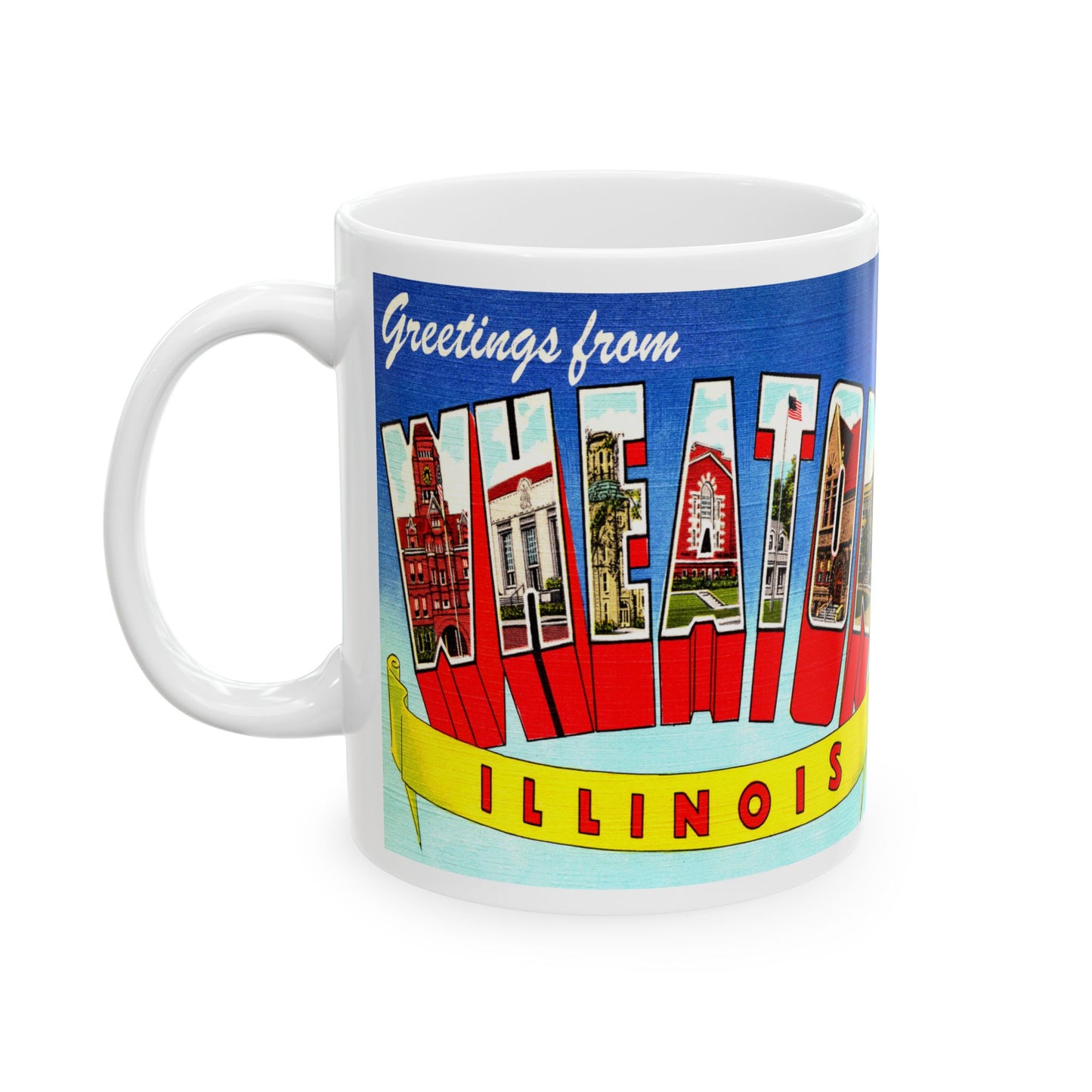 Memebly Vintage Greetings from Wheaton IL Coffee Mug