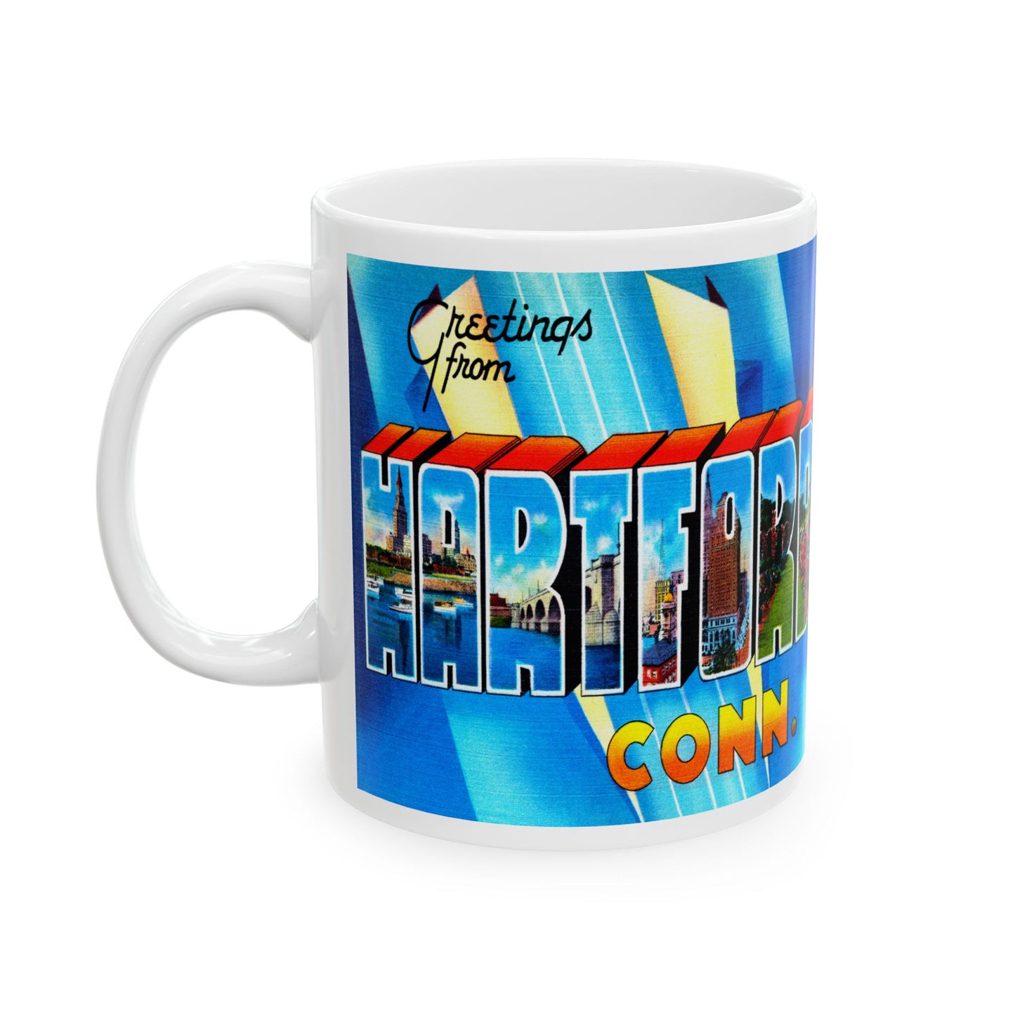 Memebly Retro Greetings from Hartford CT Connecticut Coffee Mug