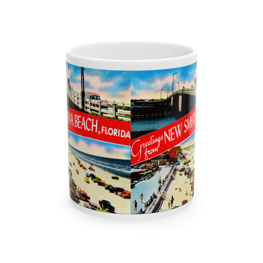 Memebly Vintage Greetings from New Smyrna Beach FL Florida Coffee Mug