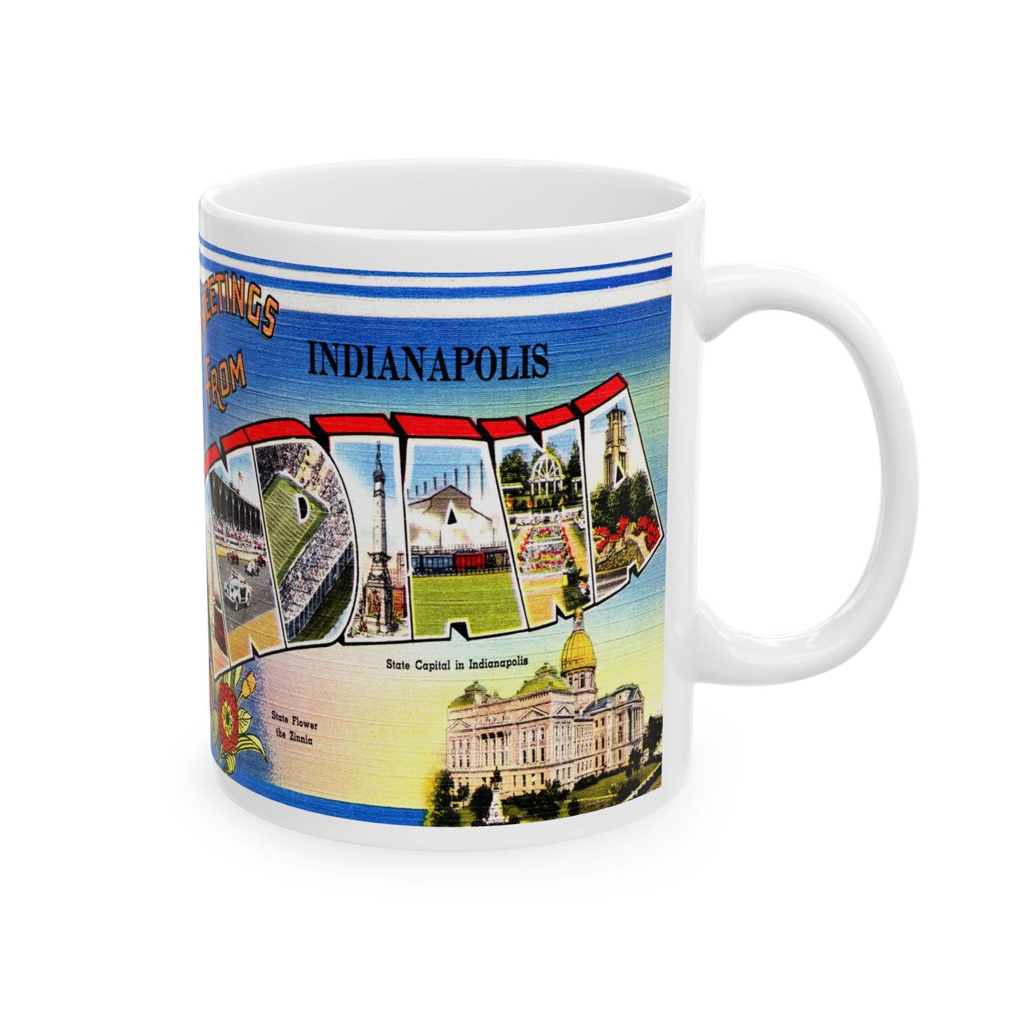 Memebly Retro Vintage Greetings from Indianapolis IN Indiana Coffee Mug