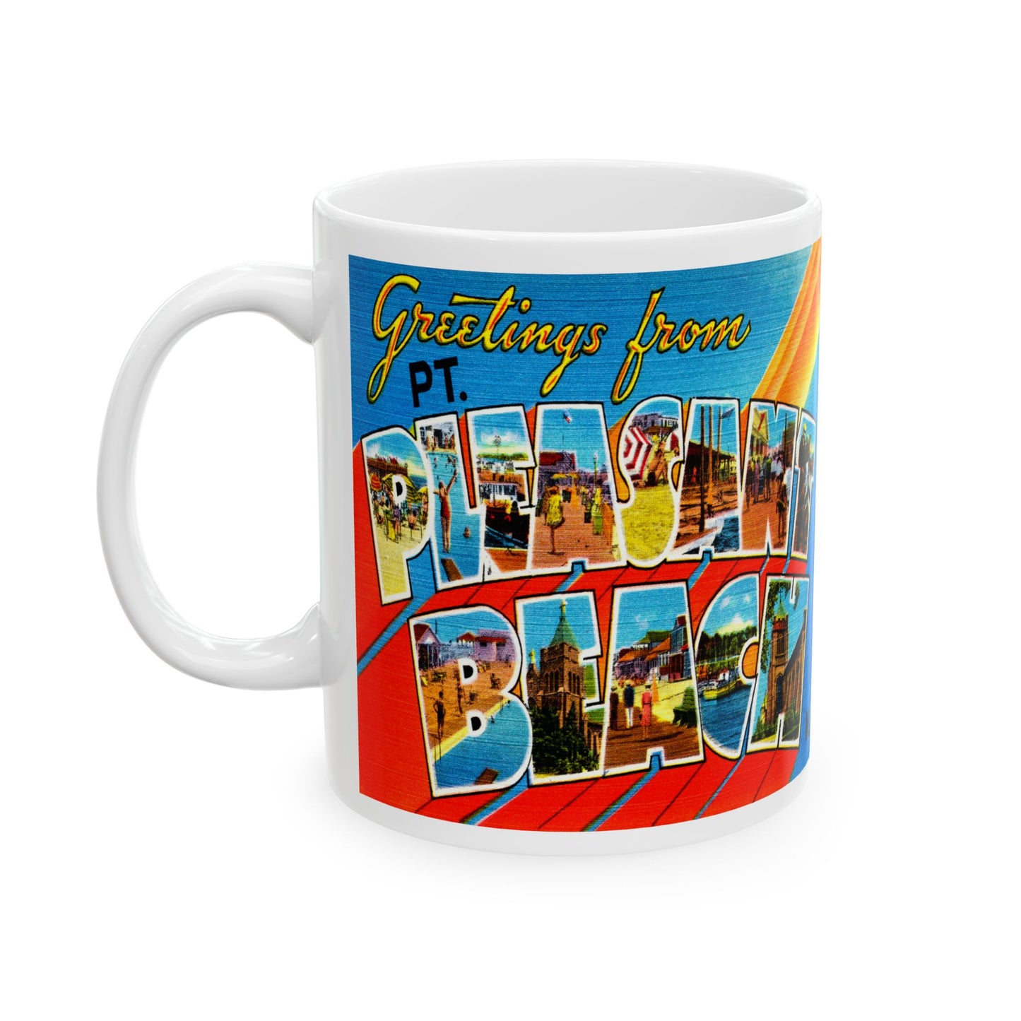 Memebly Vintage Greetings from Point Pleasant Beach NJ New Jersey Coffee Mug