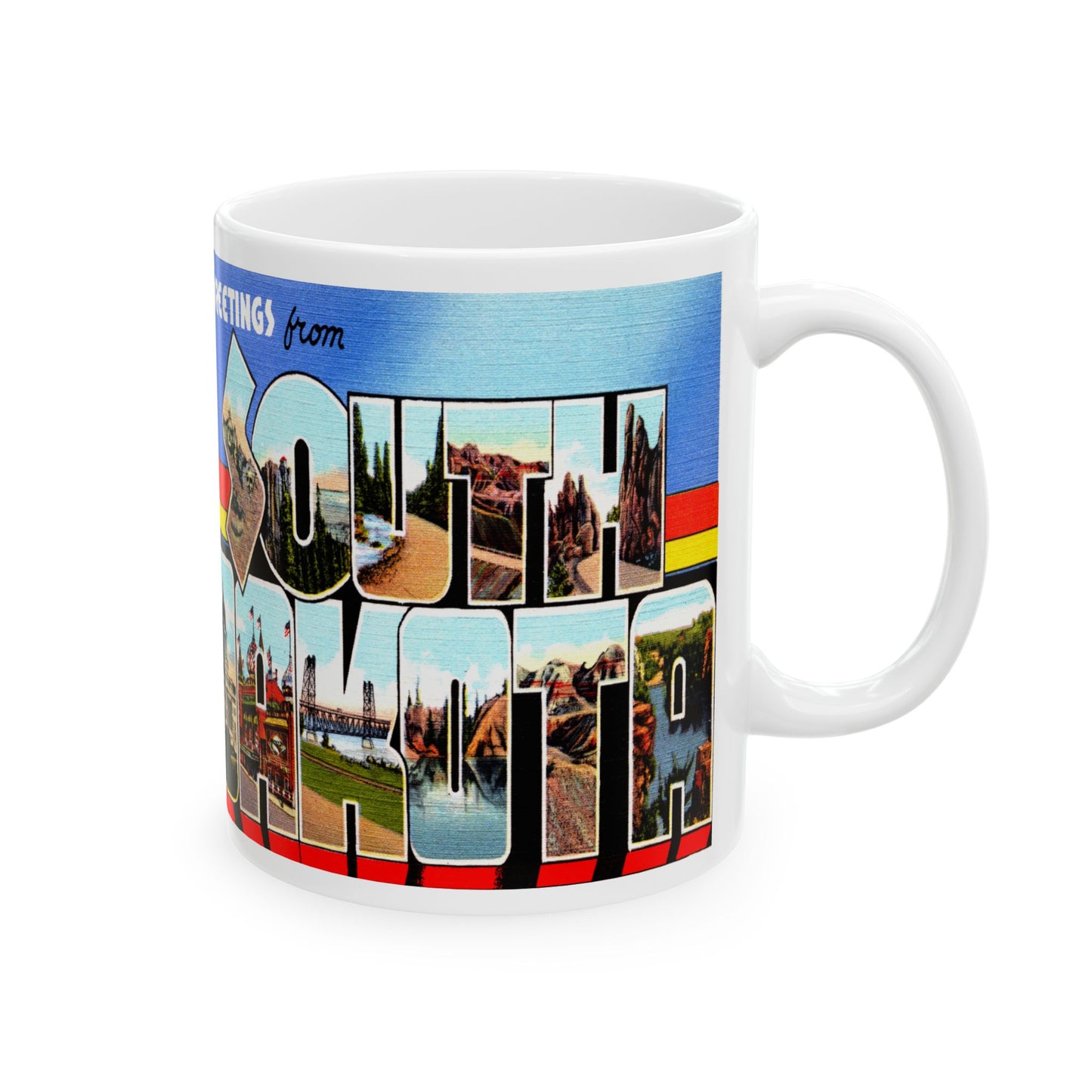 Memebly Vintage Greetings from South Dakota SD Coffee Mug