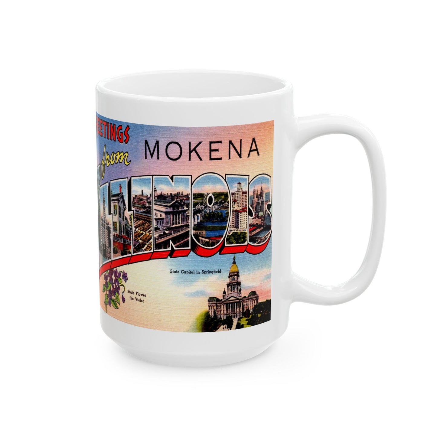 Memebly Vintage Greetings from Mokena IL Coffee Mug