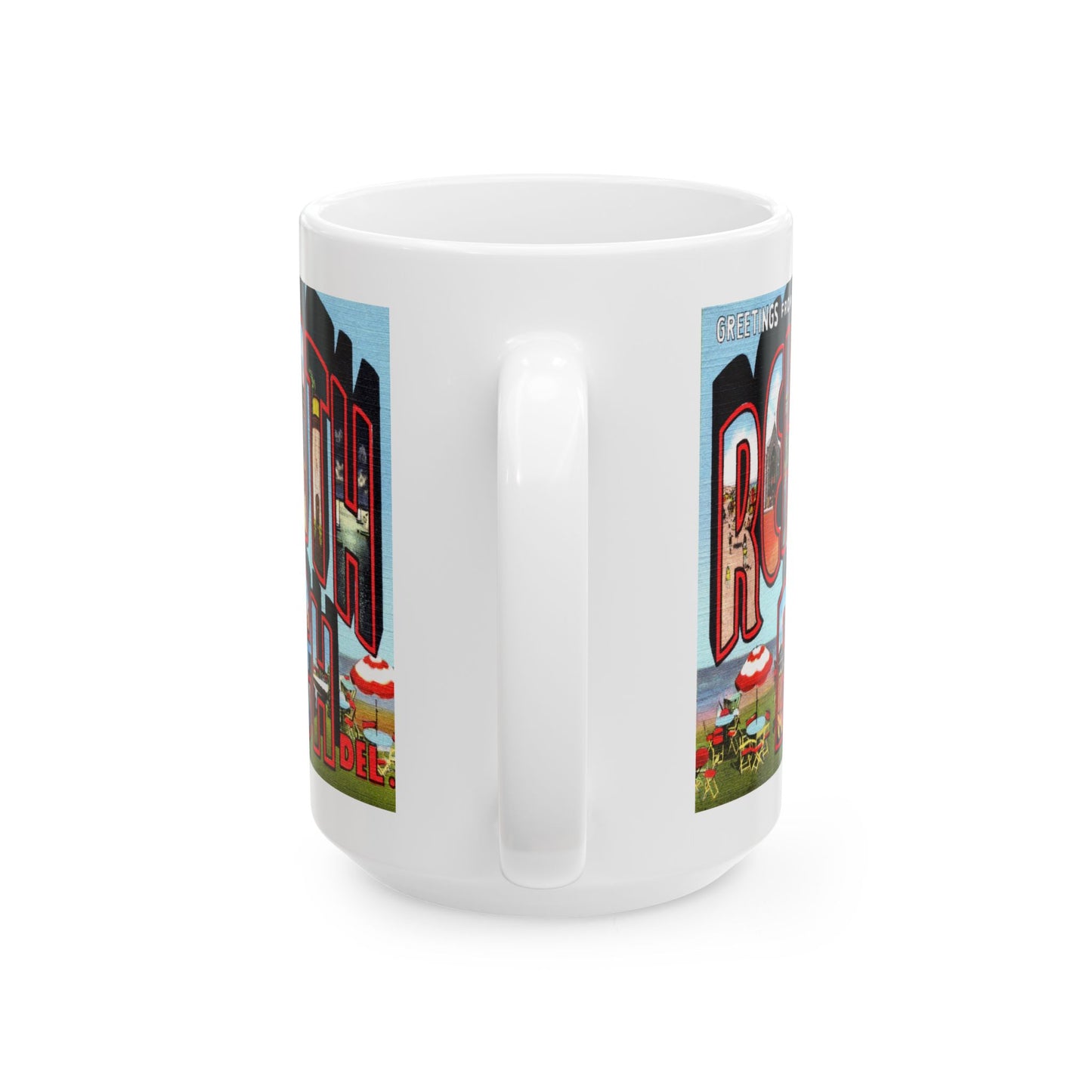 Memebly Retro Greetings from Rehoboth Beach DE Delaware Coffee Mug