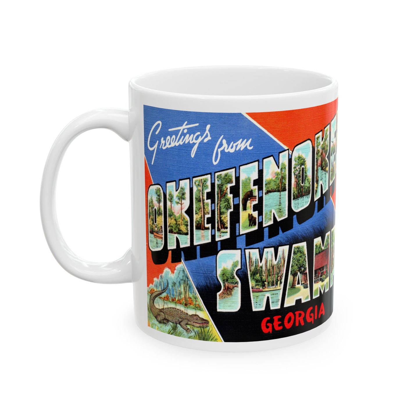 Memebly Vintage Greetings from Okefenokee Swamp GA Coffee Mug