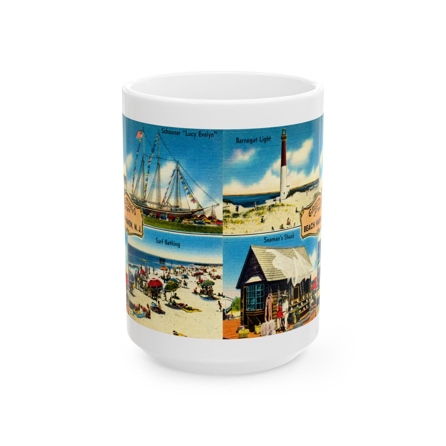 Memebly Scenic Vintage Greetings from Beach Haven NJ New Jersey LBI Coffee Mug