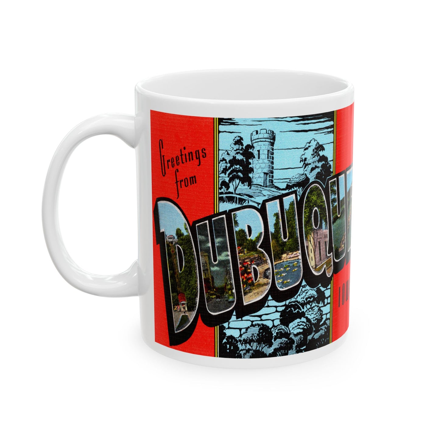 Memebly Vintage Greetings from Dubuque IA Coffee Mug