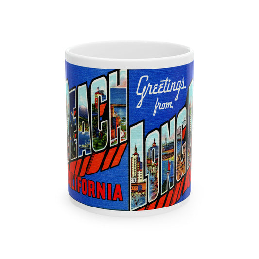 Memebly Vintage Greetings from Long Beach CA California Coffee Mug