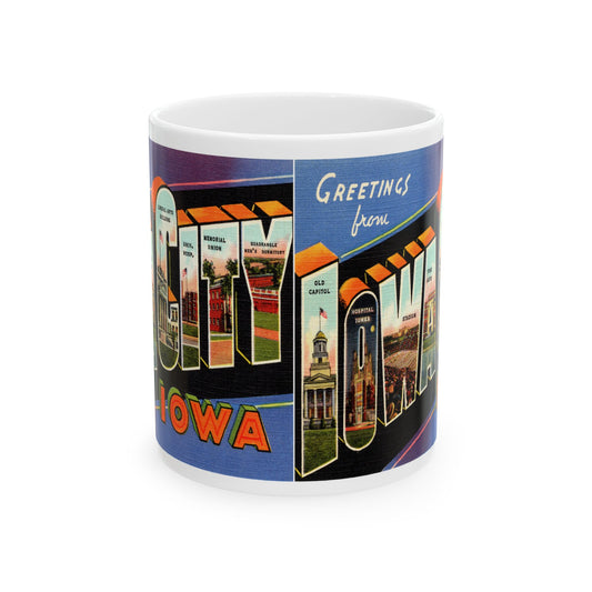 Memebly Vintage Greetings from Iowa City IA Coffee Mug