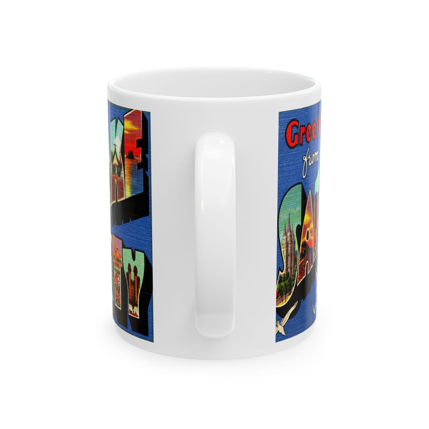 Memebly Colorful Retro Greetings from Salt Lake City UT Utah Coffee Mug