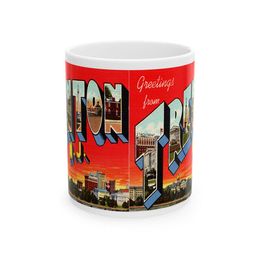 Memebly Vintage Greetings from Trenton NJ New Jersey Coffee Mug