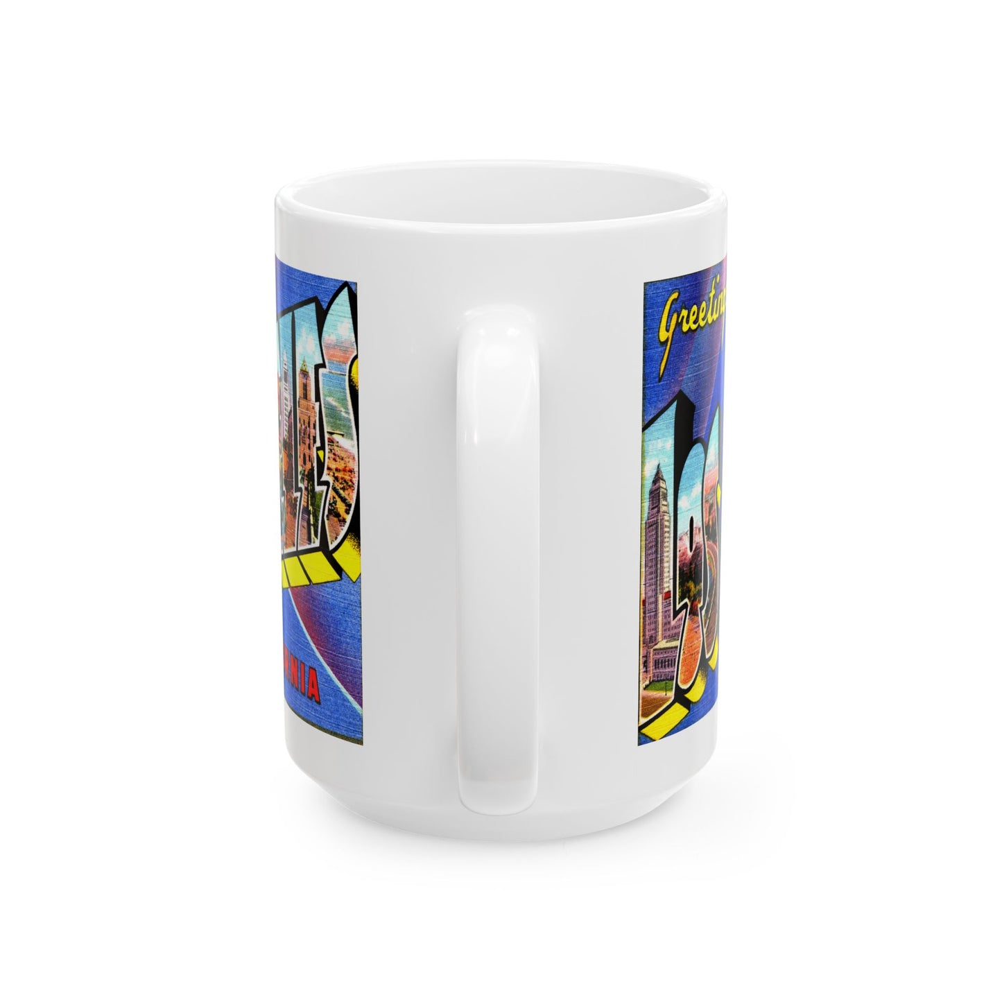 Memebly Colorful Greetings from Los Angeles CA California Coffee Mug