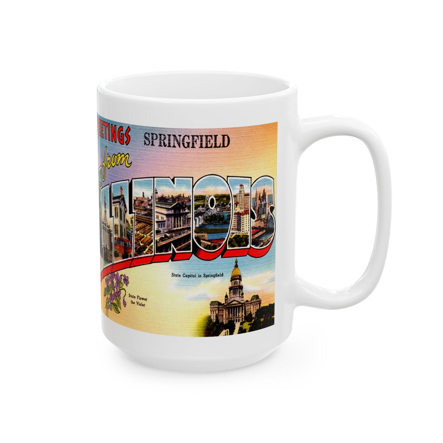 Memebly Vintage Greetings from Springfield IL Coffee Mug