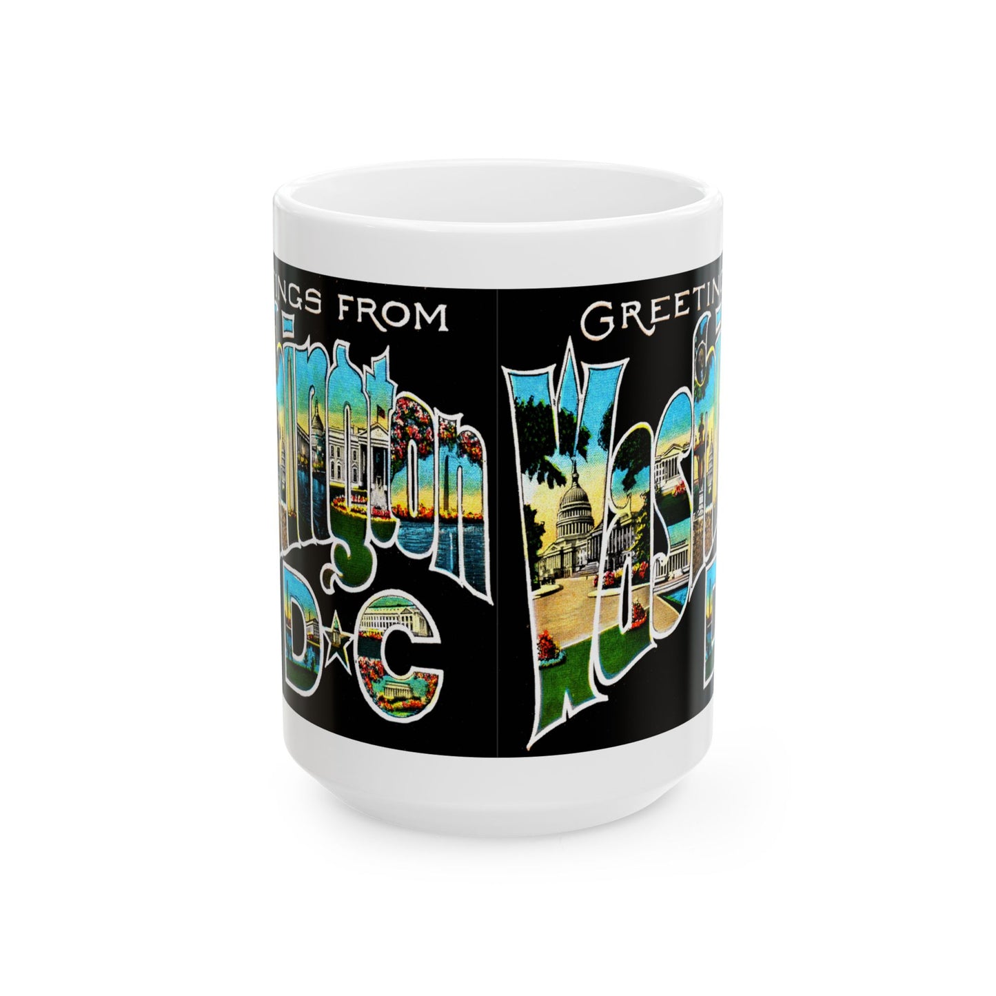 Memebly Scenic Vintage Greetings from Washington DC Coffee Mug