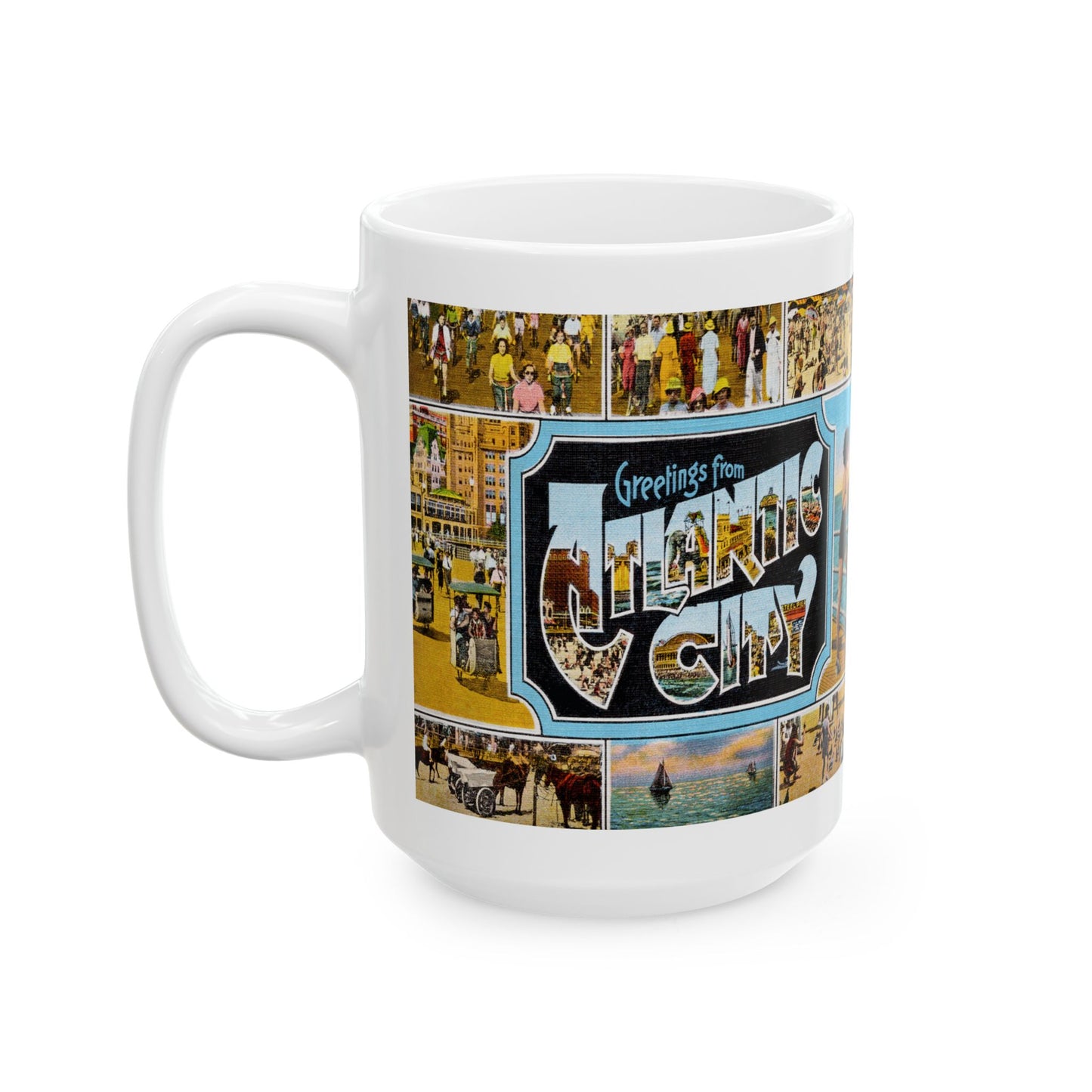 Memebly Scenic Vintage Greetings from Atlantic City NJ New Jersey Coffee Mug