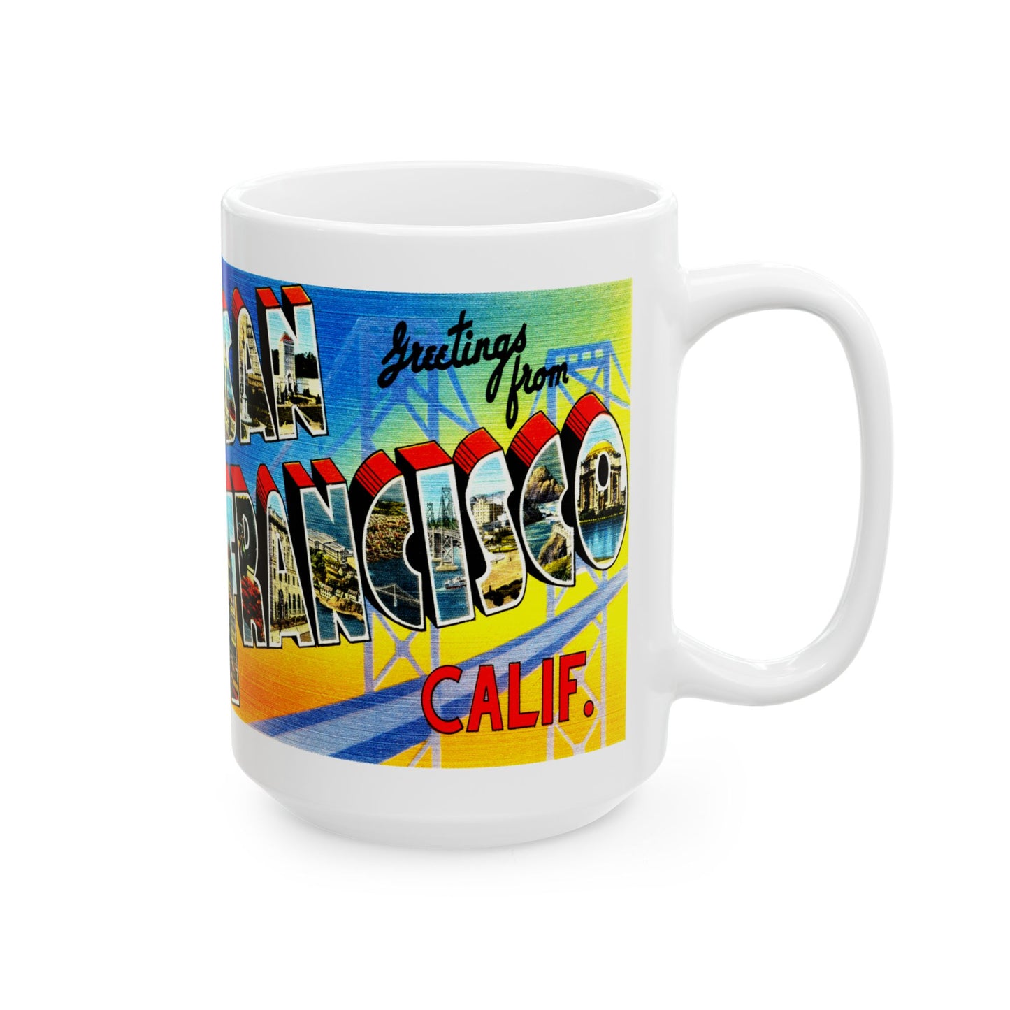 Memebly Retro Greetings from San Francisco CA California Coffee Mug