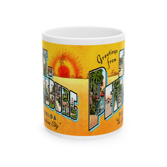 Memebly Retro Greetings from Saint St Petersburg FL Florida Coffee Mug