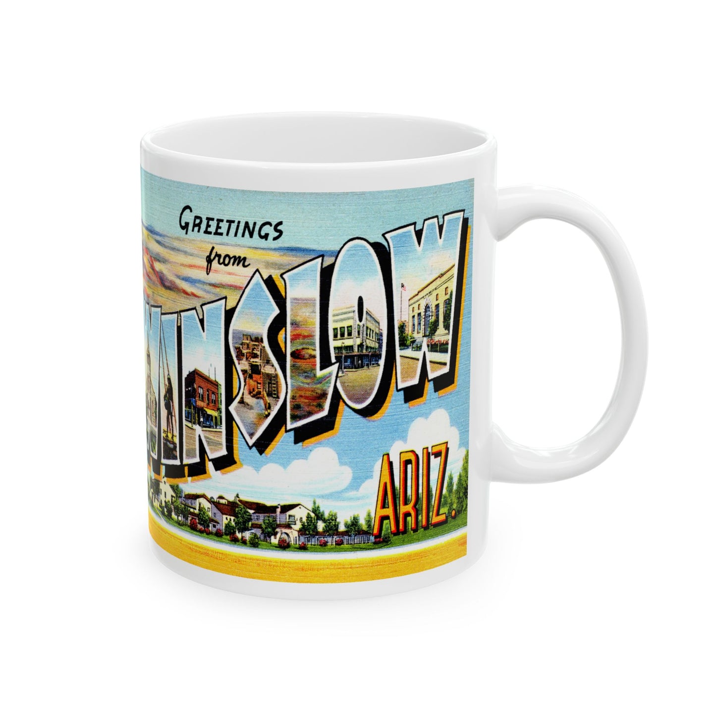 Memebly Vintage Greetings from Winslow AZ Arizona Coffee Mug