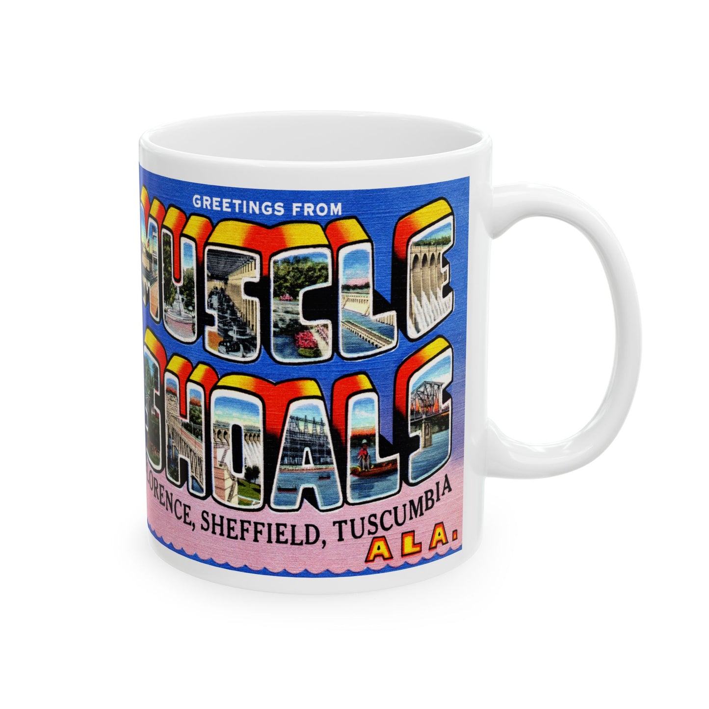 Memebly Vintage Greetings from Muscle Shoals AL Coffee Mug