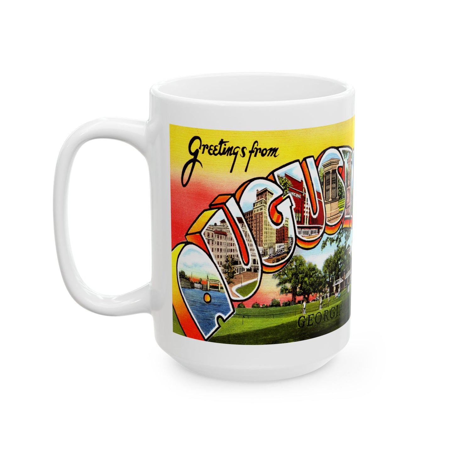 Memebly Sunset Vintage Greetings from Agusta GA Coffee Mug