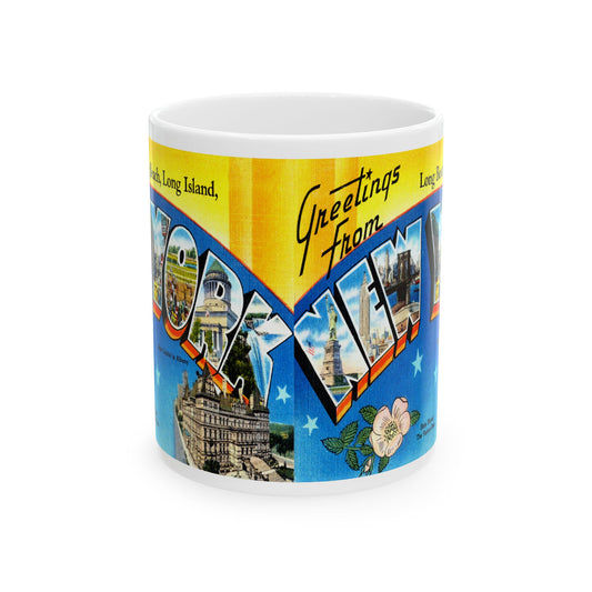 Memebly Vintage Greetings from Long Beach Long Island NY New York Coffee Mug