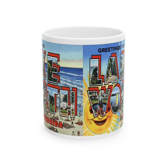 Memebly Vintage Greetings from Lake Worth FL Florida Coffee Mug