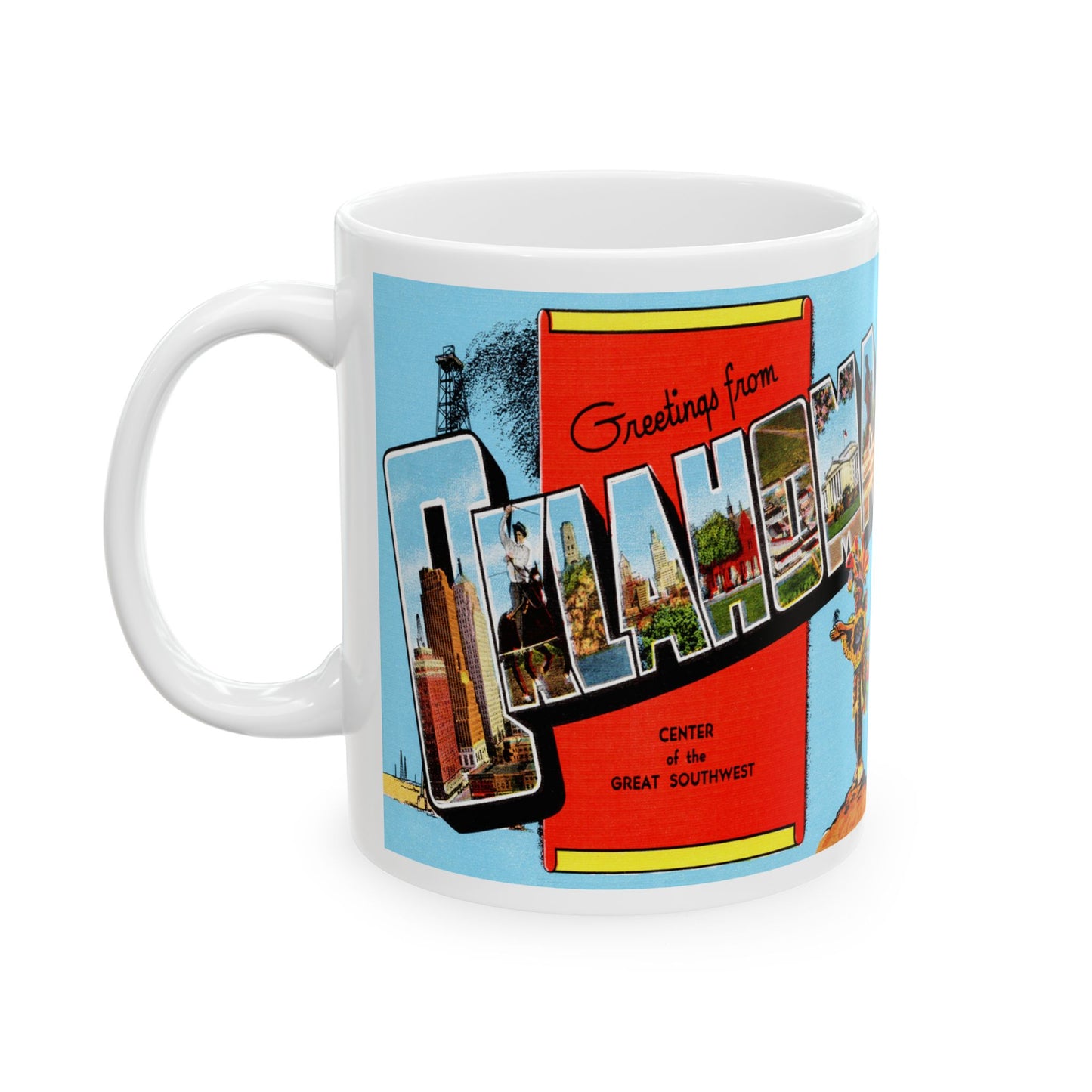 Memebly Scenic Retro Greetings from Oklahoma OK Coffee Mug