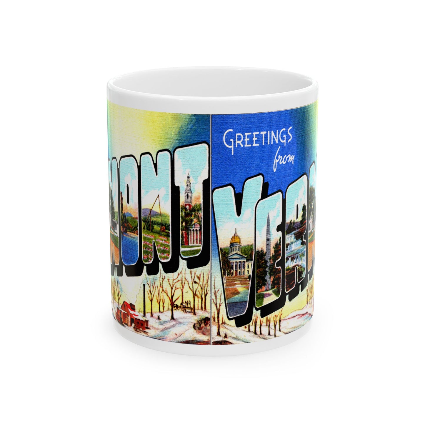 Memebly Retro Greetings from Vermont VT Coffee Mug