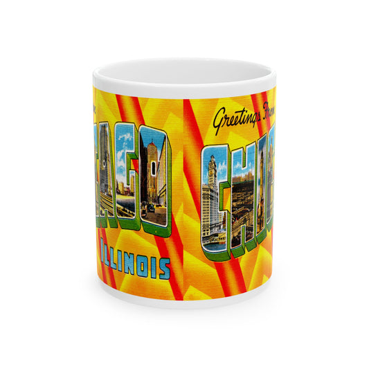 Memebly Retro Greetings from Chicago IL Coffee Mug