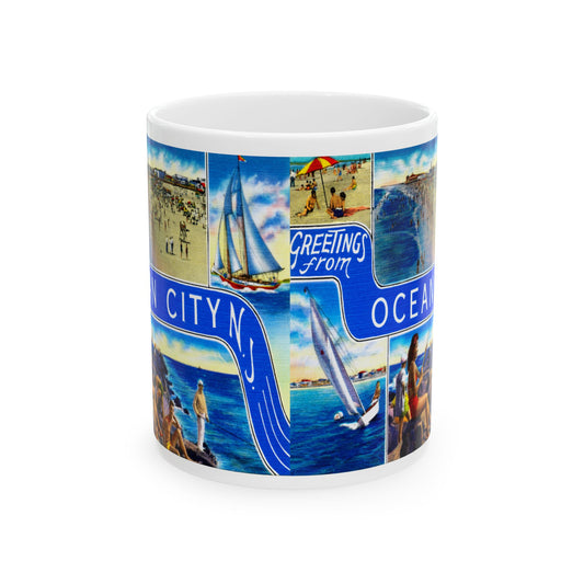 Memebly Scenic Vintage Greetings from Ocean City NJ New Jersey Coffee Mug