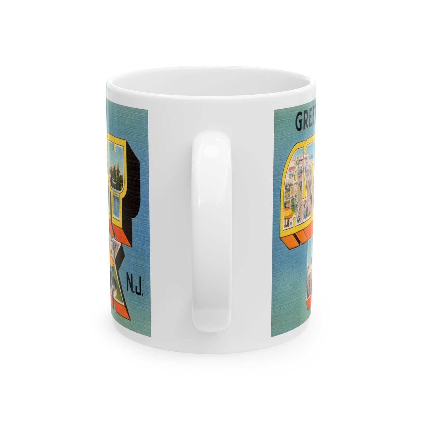 Memebly Vintage Retro Greetings from Asbury Park NJ New Jersey Coffee Mug