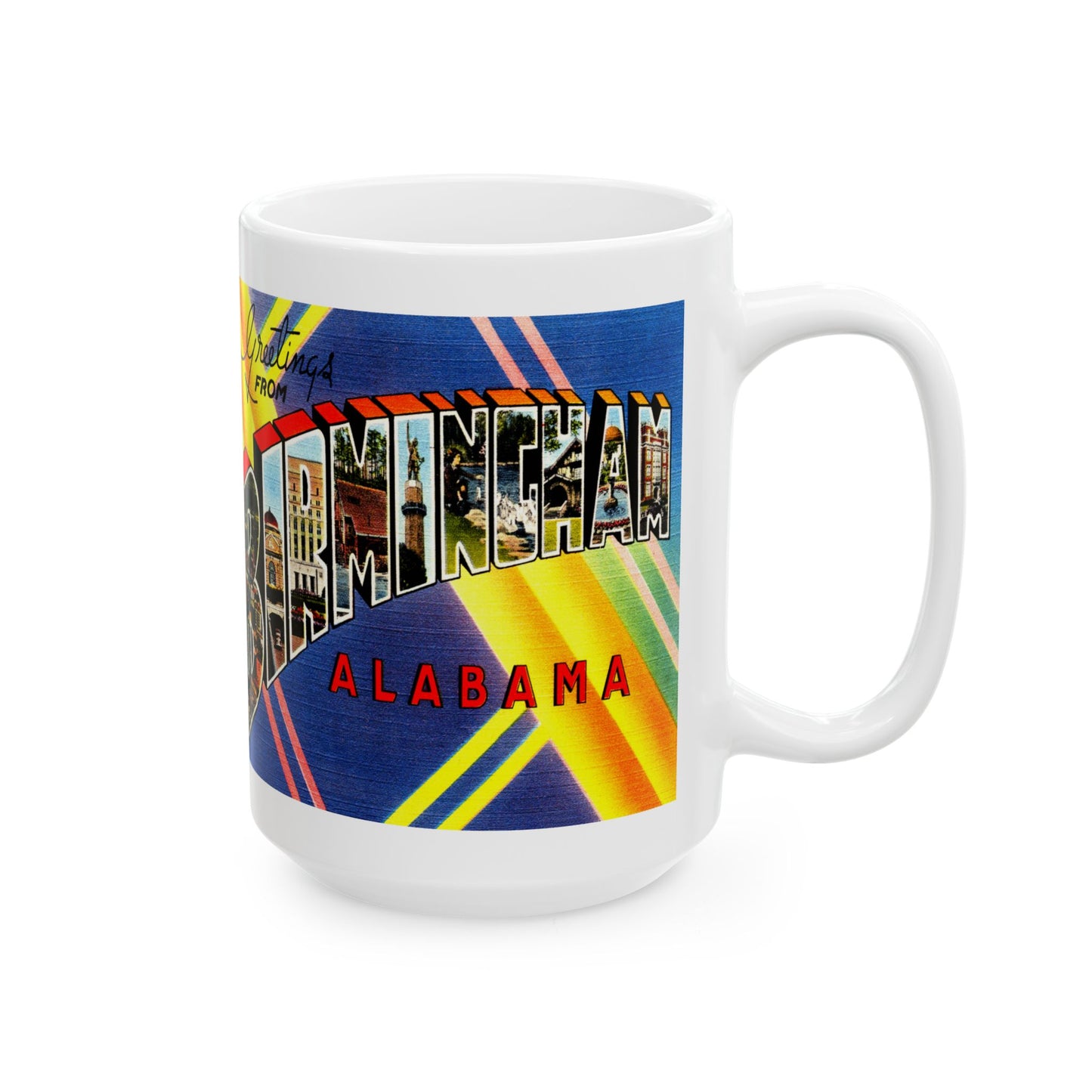 Memebly Retro Greetings from Birmingham AL Coffee Mug