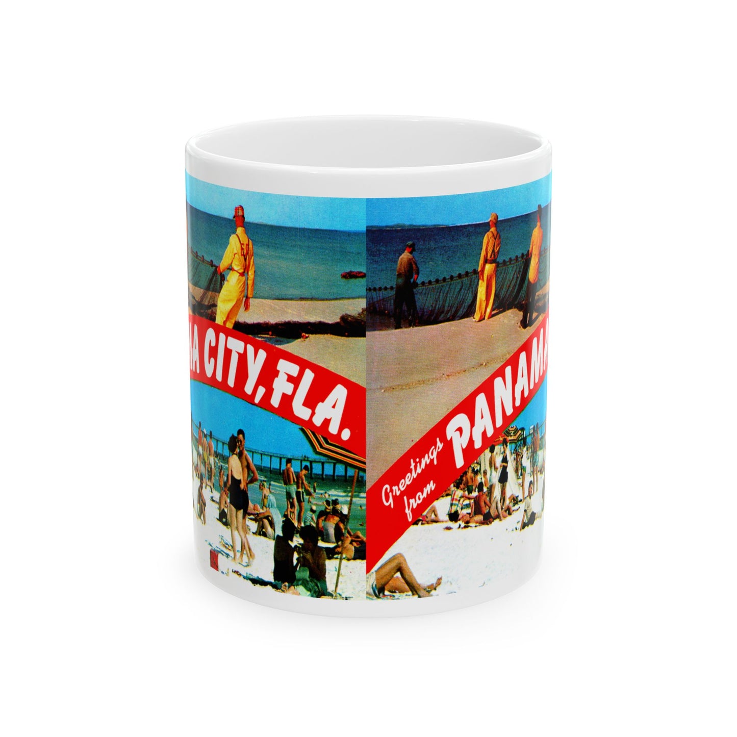 Memebly Retro 1950s Greetings from Panama City FL Florida Coffee Mug