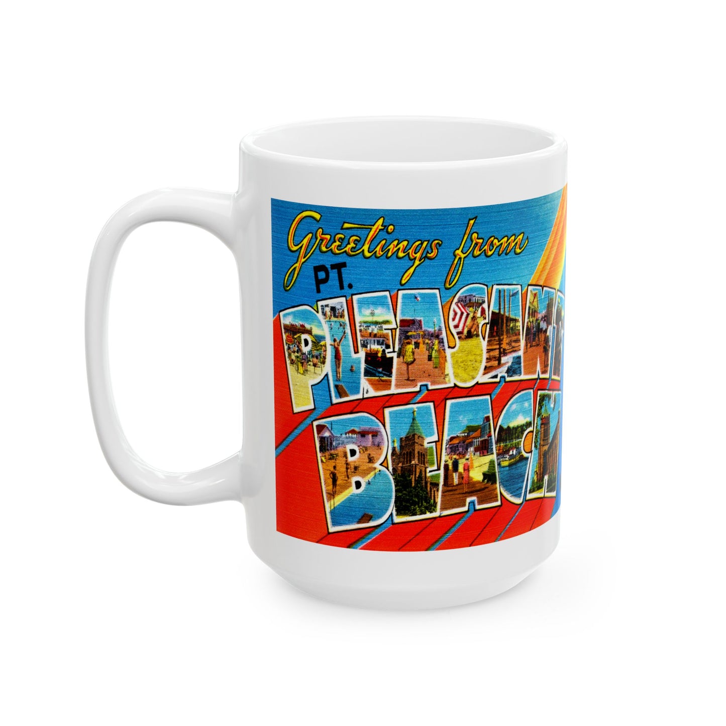 Memebly Vintage Greetings from Point Pleasant Beach NJ New Jersey Coffee Mug