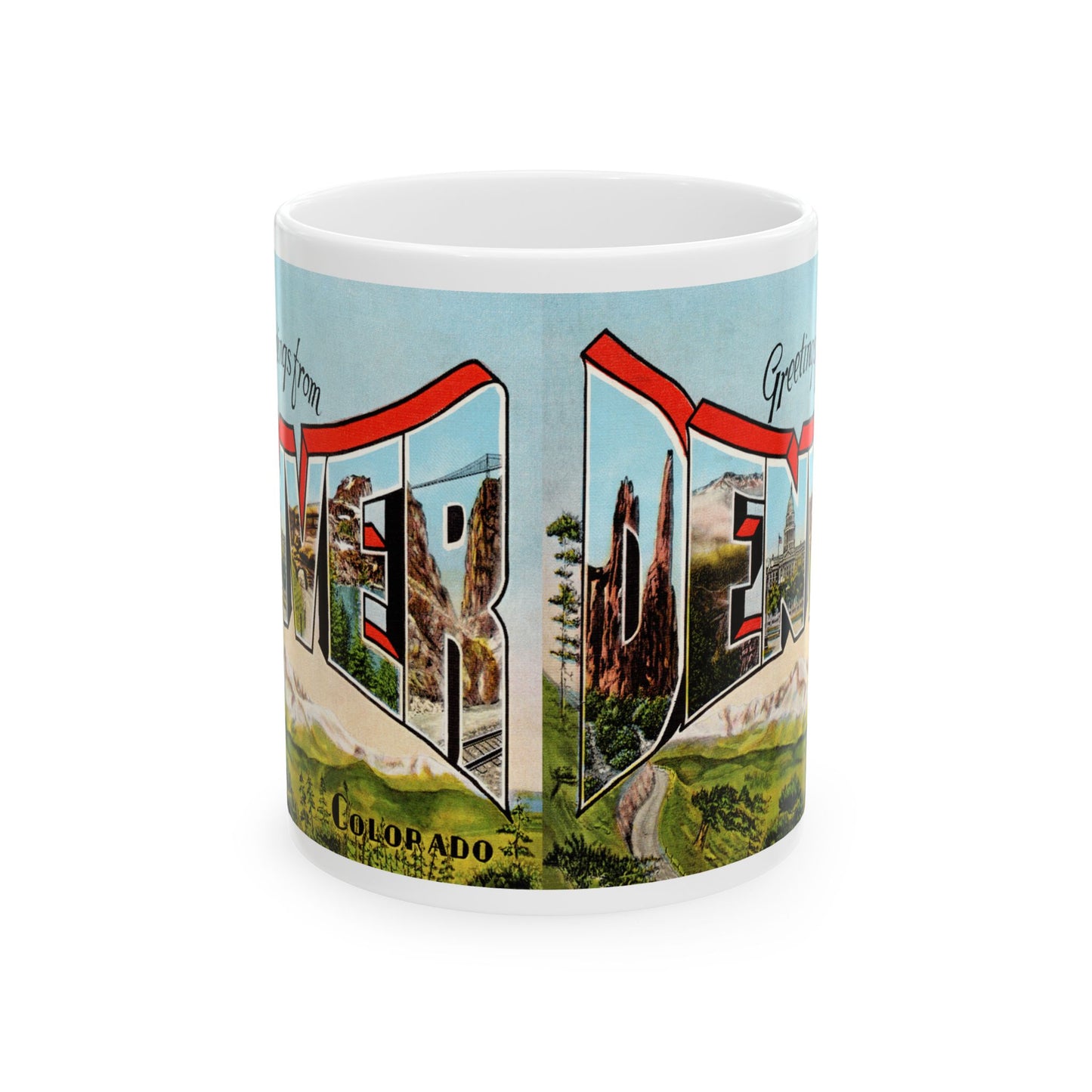 Memebly Retro Greetings from Denver CO Colorado Coffee Mug