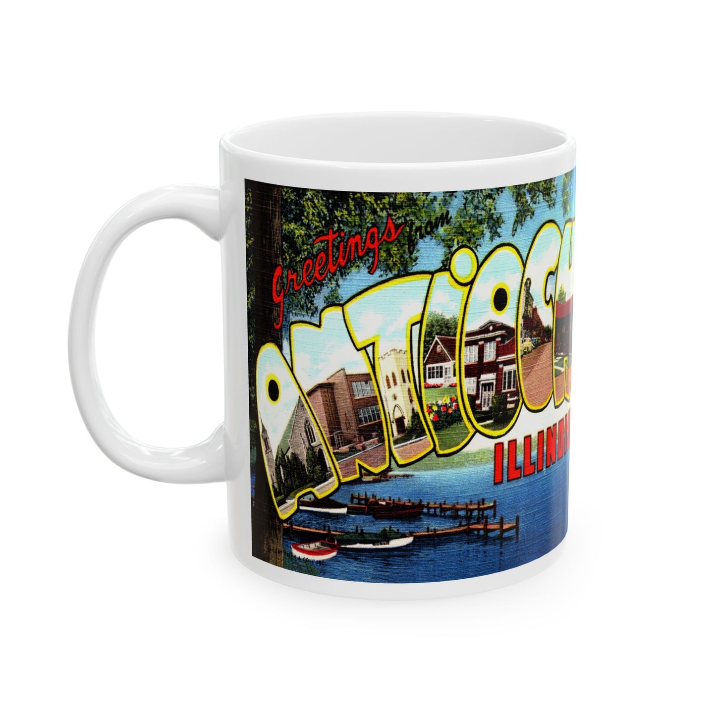 Memebly Vintage Greetings from Antioch IL Coffee Mug