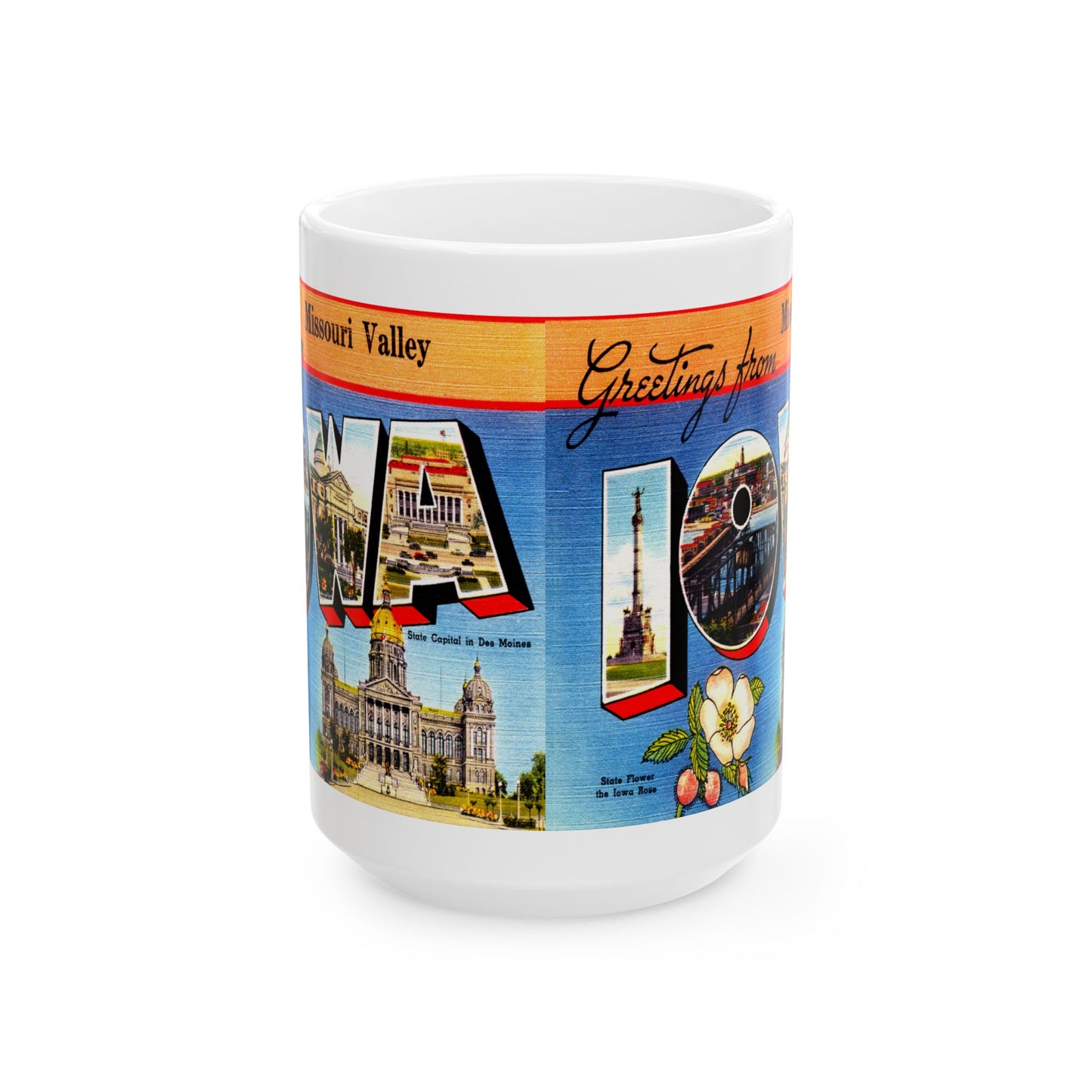 Memebly Vintage Greetings from Missouri Valley IA Coffee Mug