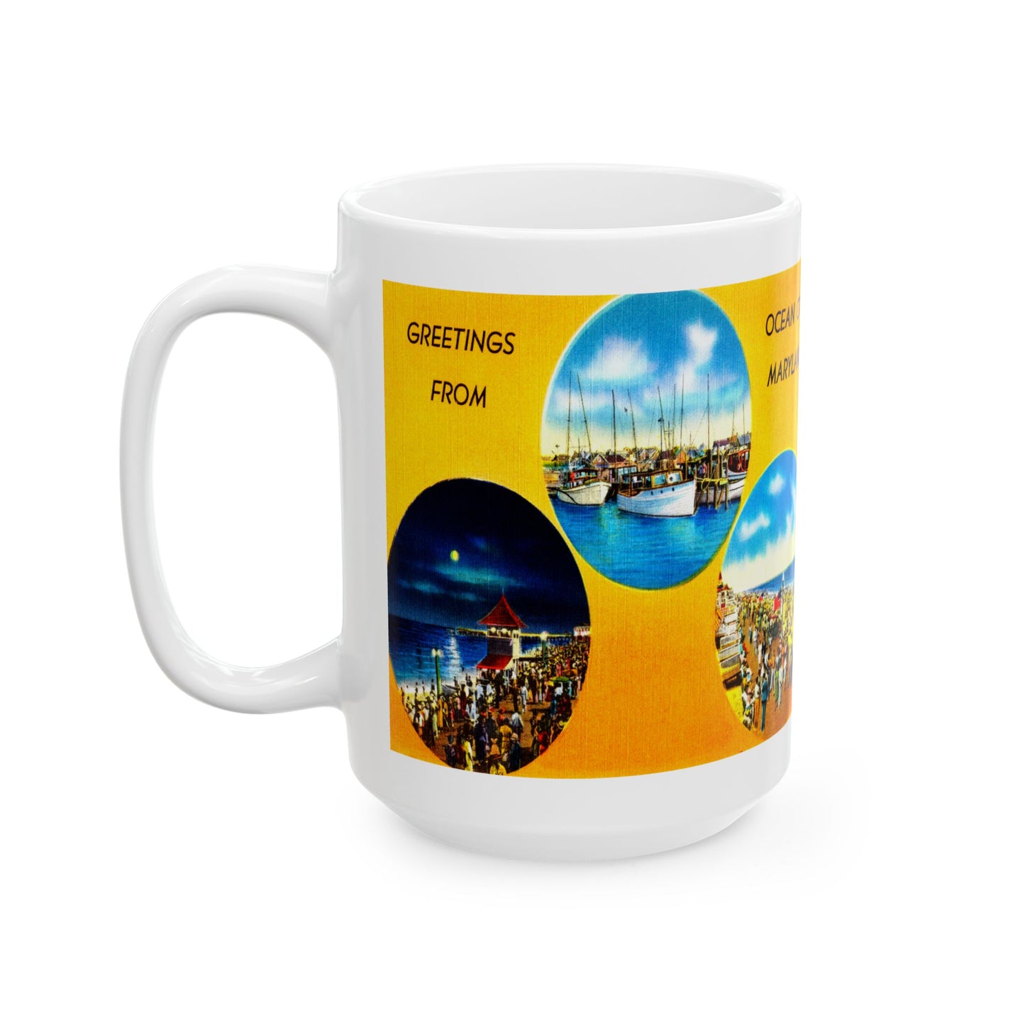 Memebly Scenic Retro Greetings from Ocean City MD Maryland Coffee Mug