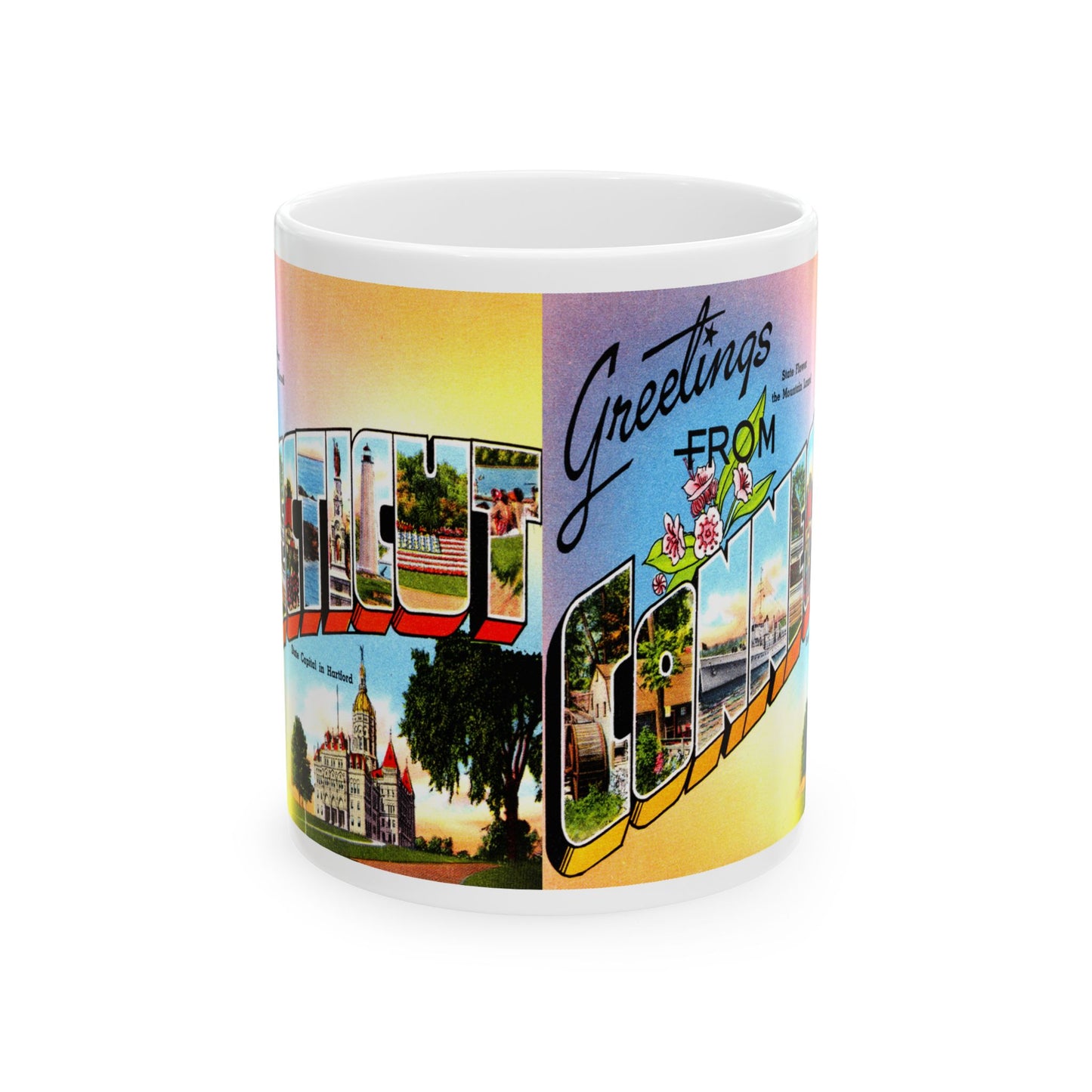 Memebly Vintage Greetings from Connecticut CT Coffee Mug