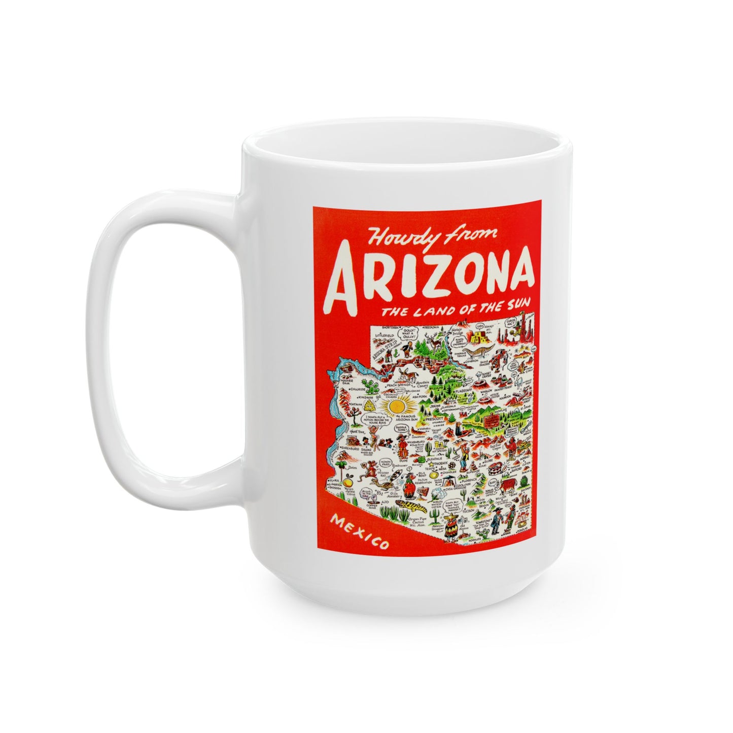 Memebly Vintage Howdy from AZ Arizona Map Coffee Mug