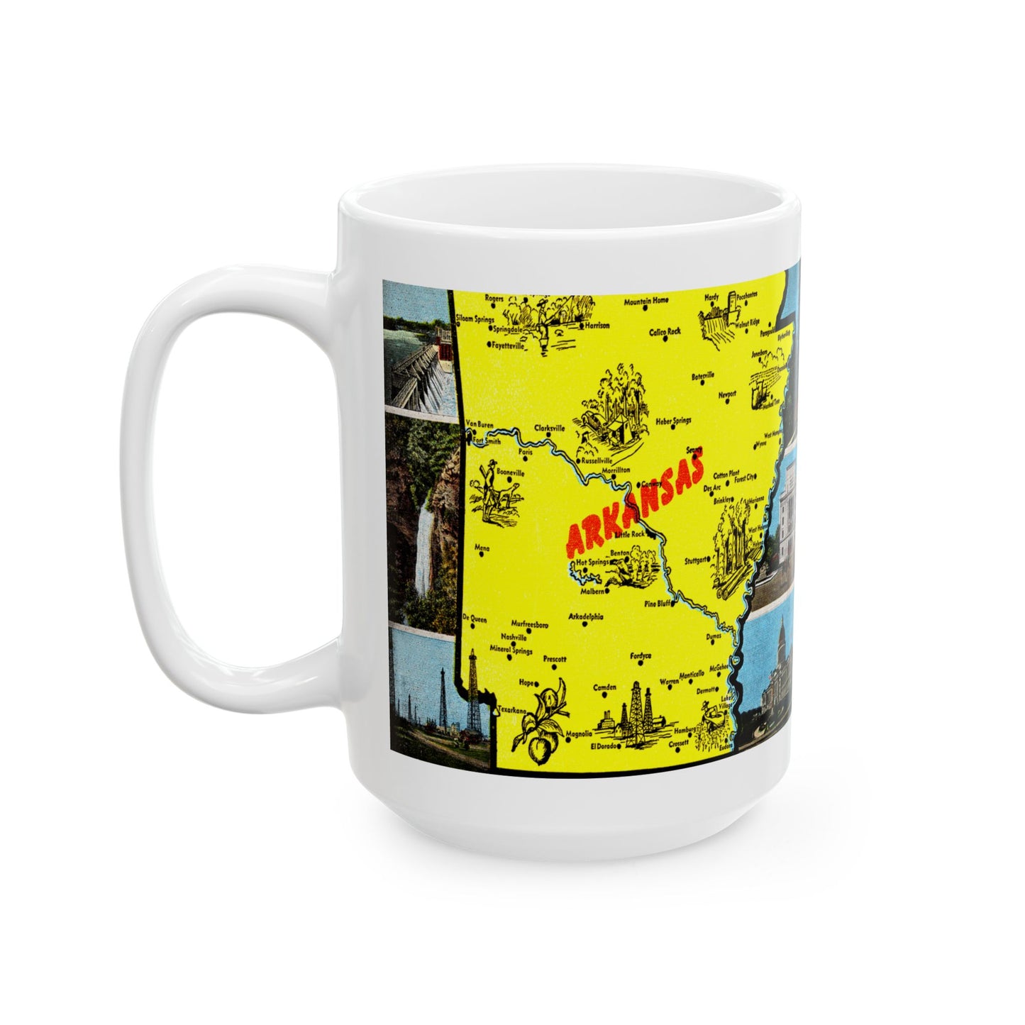 Memebly Vintage Greetings from Arkansas Map Coffee Mug