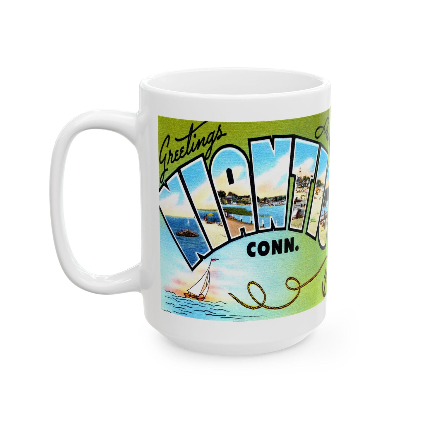 Memebly Vintage Greetings from Niantic CT Connecticut Coffee Mug