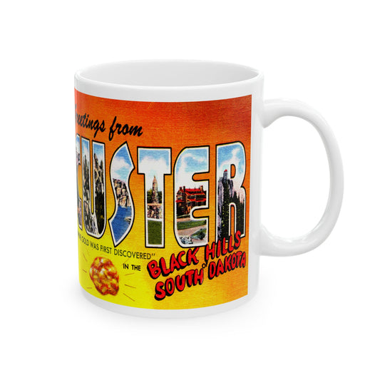 Memebly Colorful Vintage Greetings from Custer SD South Dakota Coffee Mug